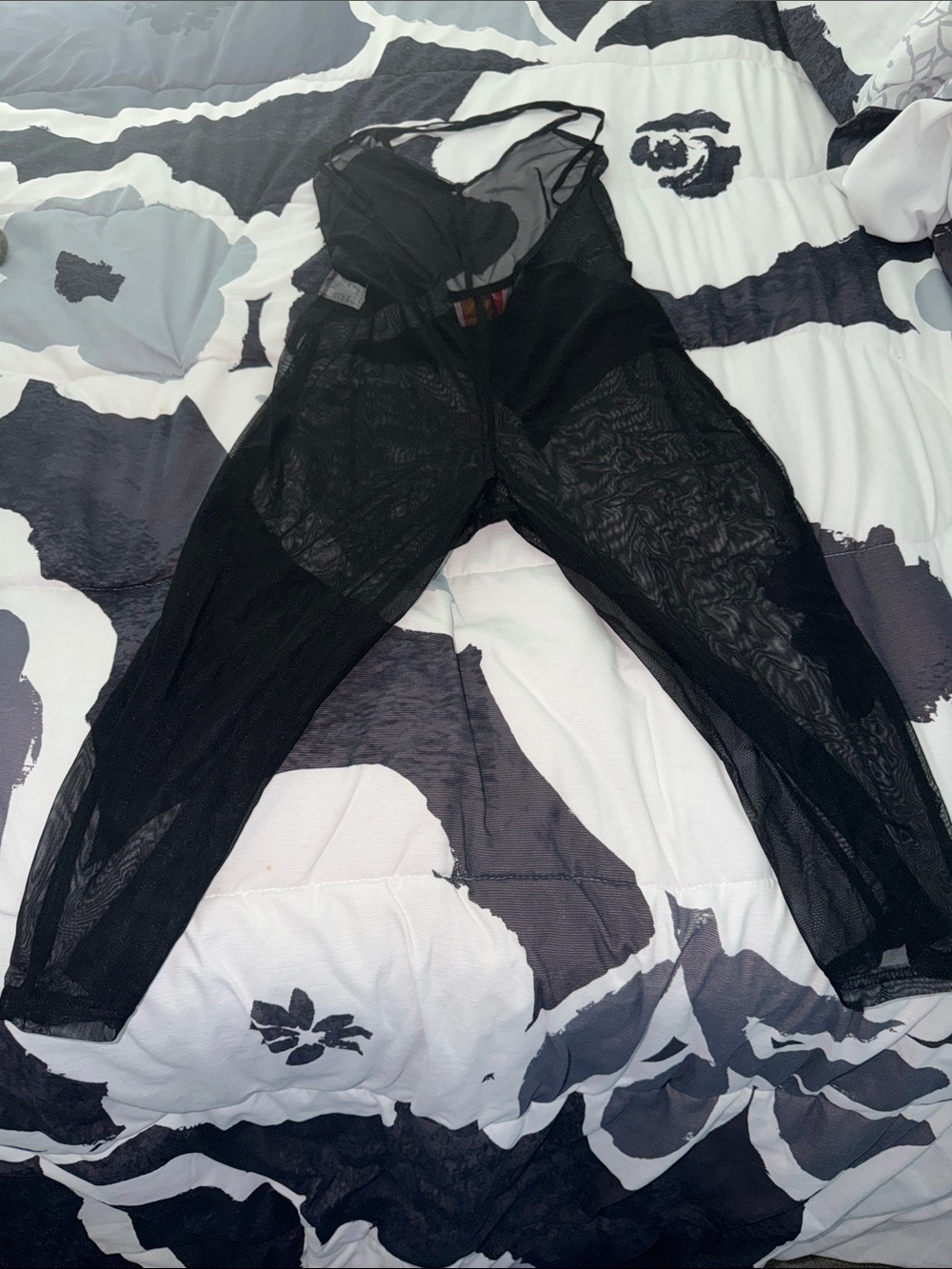 Lingerie Sheer Black Mesh Jumpsuit - Women